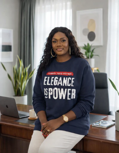 Elegance Is Power Ladies Sweatshirt – Chic Warm Statement Pullover