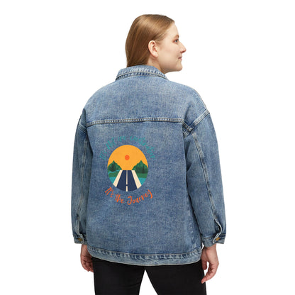 Women's Denim Jacket - Sunset Road Graphic Back