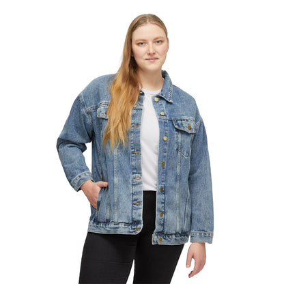 Women's Denim Jacket - Sunset Road Graphic Back