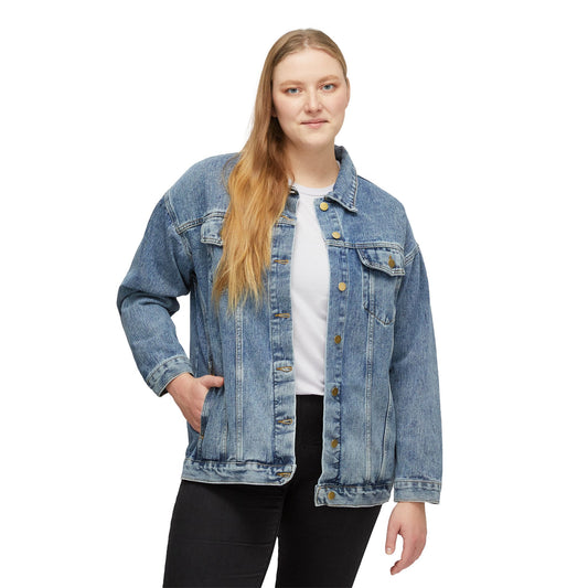 Women's Denim Jacket - Sunset Road Graphic Back