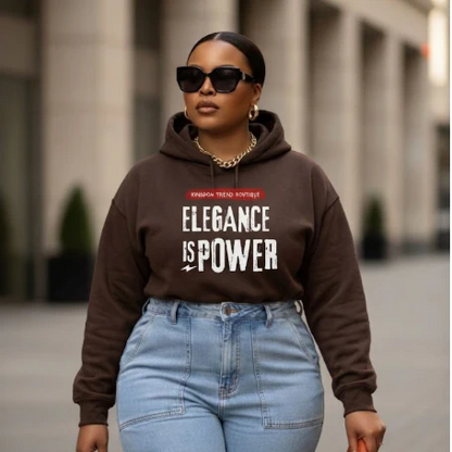 Elegance Is Power Hoodie — Vintage Graphic Statement Sweatshirt